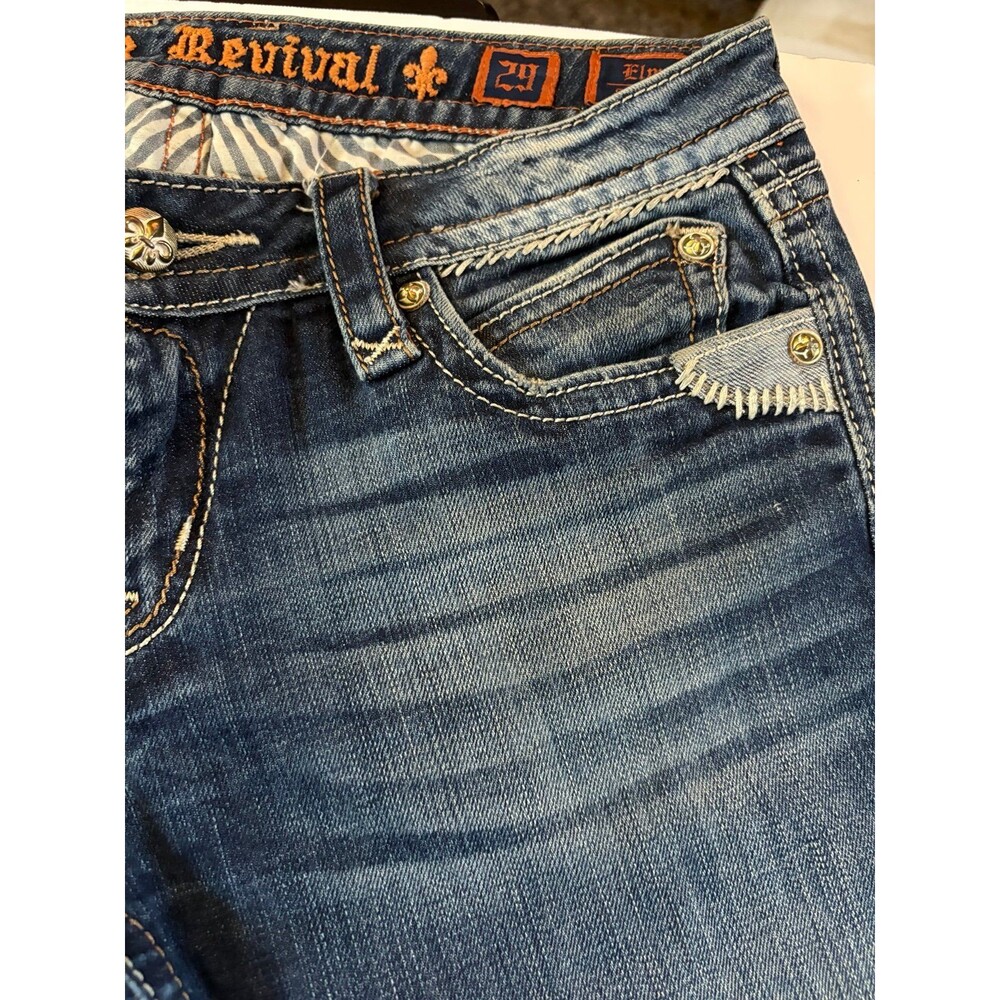 Rock Revival Women's Blue Jeans, Size 29, Lightly Distressed, Bootcut (D) - Picture 2 of 4